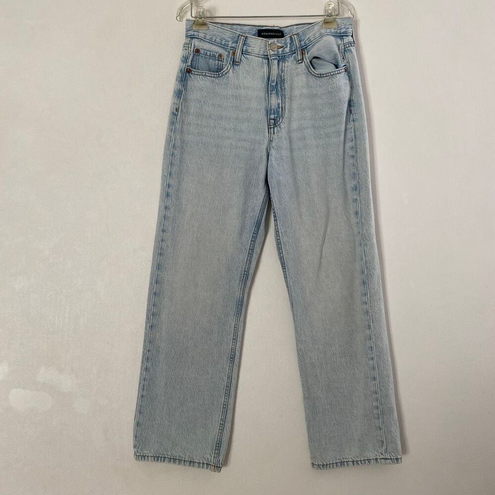 Aéropostale High Rise Baggy Jeans Light Wash Size 6 Short Straight Leg Denim